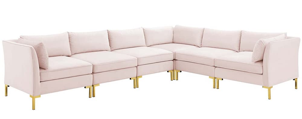 kitchen and dining room sets | CasaFoyer Ardent Performance Velvet 6-Piece Sectional Sofa | Vintage Modern Glam Deco Style | Stain-Resistant | Premium Seating | Gold Metal Legs | 440 lbs Weight Capacity | casafoyer.myshopify.com