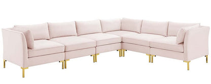 kitchen and dining room sets | CasaFoyer Ardent Performance Velvet 6-Piece Sectional Sofa | Vintage Modern Glam Deco Style | Stain-Resistant | Premium Seating | Gold Metal Legs | 440 lbs Weight Capacity | casafoyer.myshopify.com