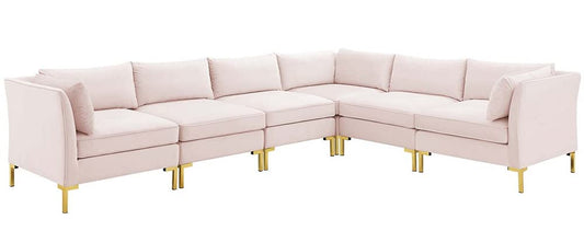 kitchen and dining room sets | CasaFoyer Ardent Performance Velvet 6-Piece Sectional Sofa | Vintage Modern Glam Deco Style | Stain-Resistant | Premium Seating | Gold Metal Legs | 440 lbs Weight Capacity | casafoyer.myshopify.com