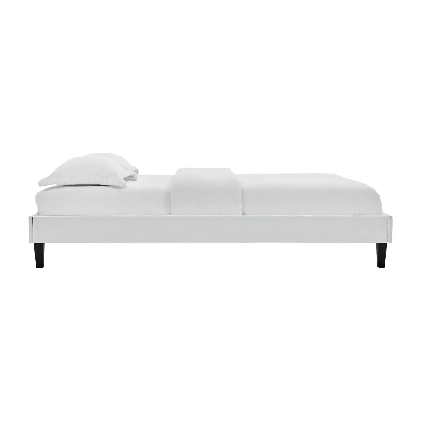adjustable bed bases | CasaFoyer Reign Performance Velvet Queen Platform Bed Frame | Elegant Stain-Resistant Upholstery | Sturdy, No Box Spring Needed | Light Gray | casafoyer.myshopify.com