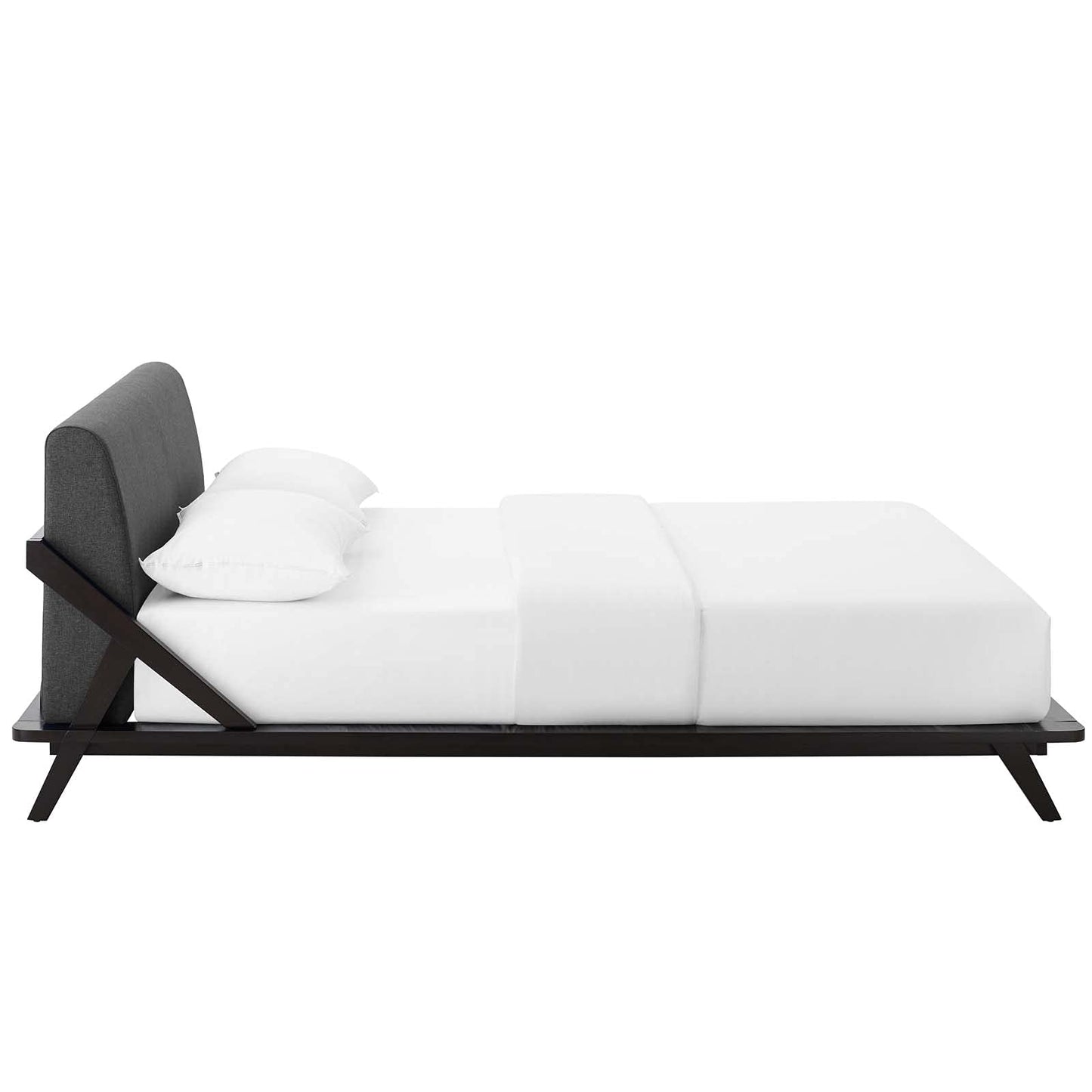 adjustable bed bases | CasaFoyer Luella Queen Platform Bed | Luxurious Sled Design | Upholstered Headboard | Solid Wood Frame | Slatted Support System | Ideal for Memory Foam, Innerspring, Latex, Hybrid Mattresses | Sleek Mid-Century Style | 800 lbs Weight Capacity | casafoyer.myshopify.com