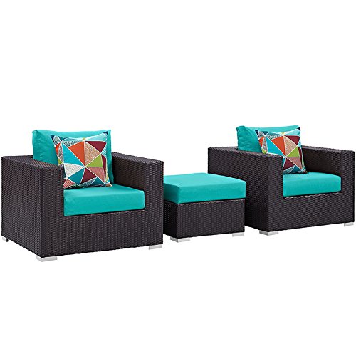 kitchen and dining room sets | CasaFoyer Convene Outdoor Sectional Set | Durable Rattan & Aluminum Frame | Weather-Resistant Cushions | Includes Ottoman & Armchairs | casafoyer.myshopify.com