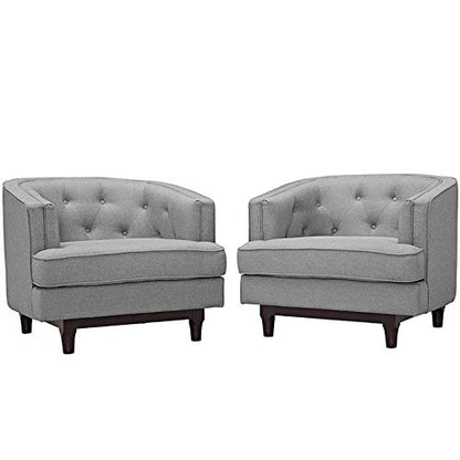 home office desk chairs | CasaFoyer Coast Armchair Set of 2 | Elegant Deep Button Tufting | Polyester Upholstery | Walnut Stained Wood Legs | Removable Seat Covers | Comfortable & Durable | casafoyer.myshopify.com