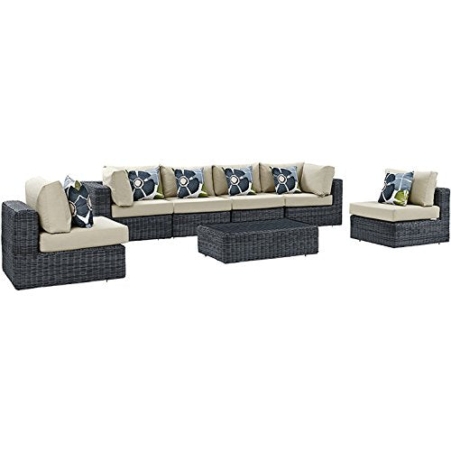 kitchen and dining room sets | CasaFoyer Summon Outdoor Patio Sectional Sofa Set | Ultimate Comfort & Quality | Two-Tone Rattan | Sunbrella Cushions | Aluminum Frame | Modern Design | casafoyer.myshopify.com