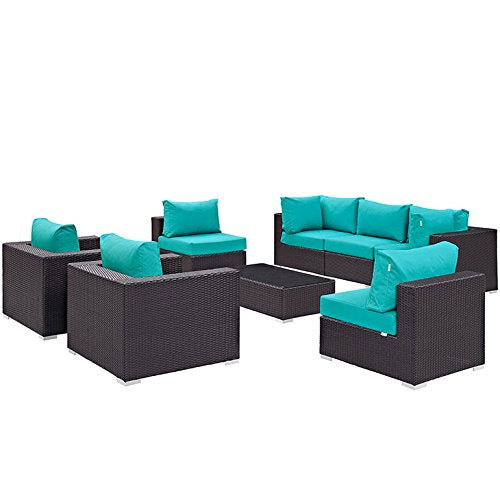 kitchen and dining room sets | CasaFoyer Convene Outdoor Sectional Set | Durable Rattan & Aluminum Frame | Weather-Resistant Cushions | Patio Sofa Set with Coffee Table & Armless, Armchair, Corner Sections | casafoyer.myshopify.com