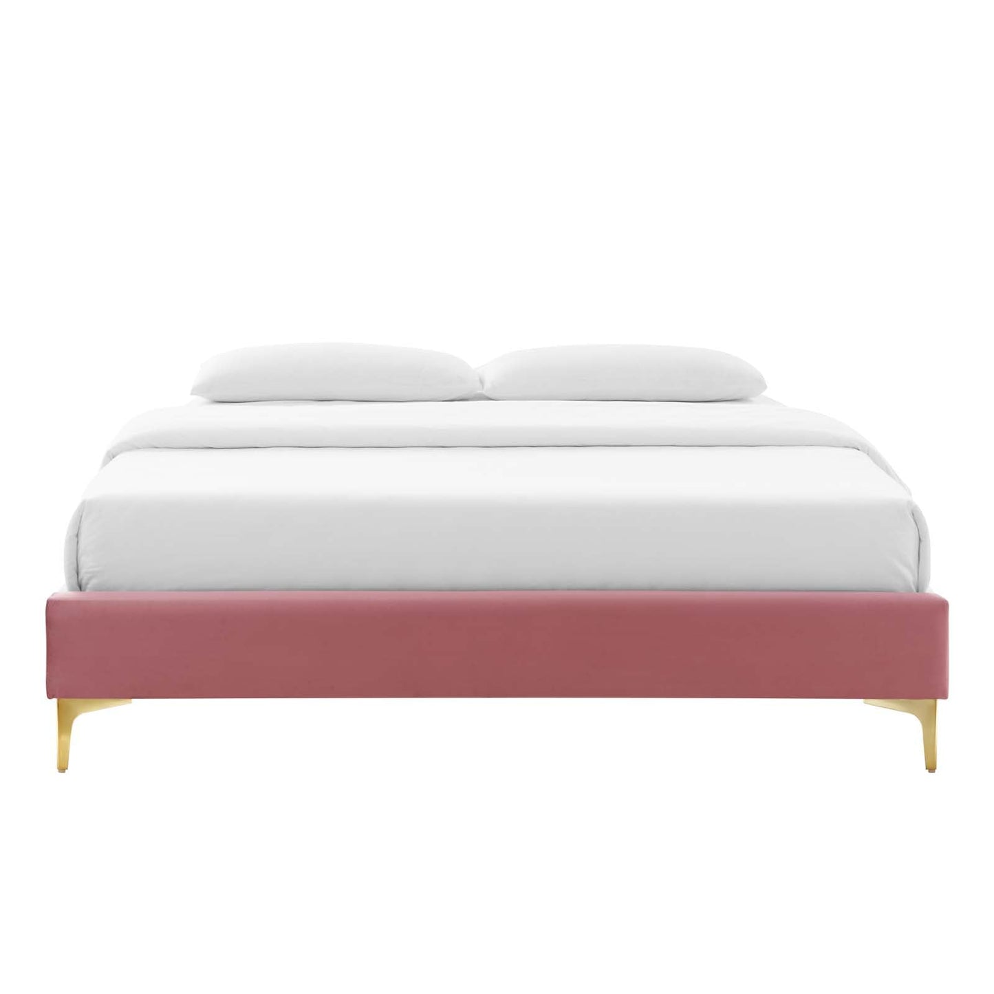 Bed | CasaFoyer Sutton Performance Velvet Twin Bed Frame | Stain-Resistant | Gold Metal Legs | Non-Marking Foot Caps | Easy Assembly | Twin Size | 800 lbs Weight Capacity | casafoyer.myshopify.com