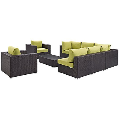 kitchen and dining room sets | CasaFoyer Convene Outdoor Sectional Set | Synthetic Rattan | All-Weather Cushions | Adjustable & Versatile | Patio Sofa, Coffee Table, Armless & Corner Sections | casafoyer.myshopify.com