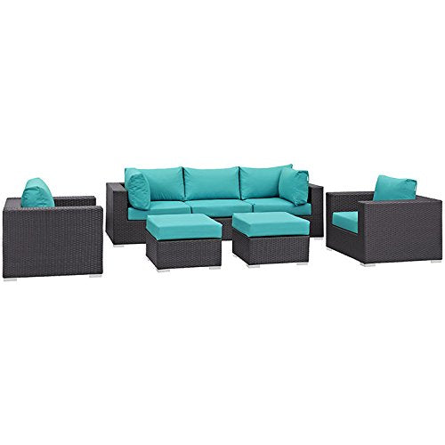 kitchen and dining room sets | CasaFoyer Convene Outdoor Sectional Set | Synthetic Rattan | Aluminum Frame | All-Weather Cushions | Patio, Backyard, Poolside Furniture | casafoyer.myshopify.com