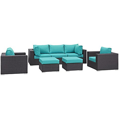 kitchen and dining room sets | CasaFoyer Convene Outdoor Sectional Set | Synthetic Rattan | Aluminum Frame | All-Weather Cushions | Patio, Backyard, Poolside Furniture | casafoyer.myshopify.com