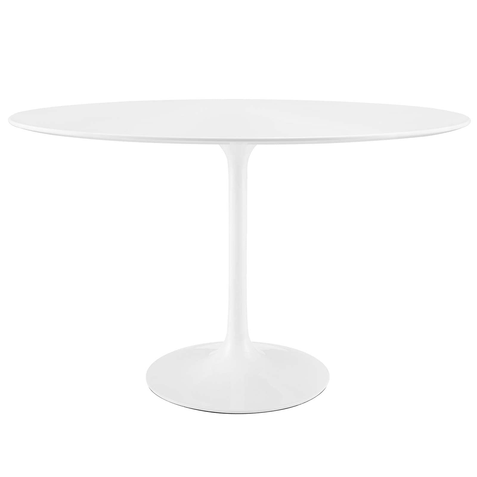 Dining Table | Lippa 48 Oval Dining Table | Timeless Modernism | Seamless Organic Shape | White Top | Metal Tapered Base | Chip-Resistant Finish | casafoyer.myshopify.com