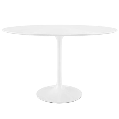 Dining Table | Lippa 48 Oval Dining Table | Timeless Modernism | Seamless Organic Shape | White Top | Metal Tapered Base | Chip-Resistant Finish | casafoyer.myshopify.com