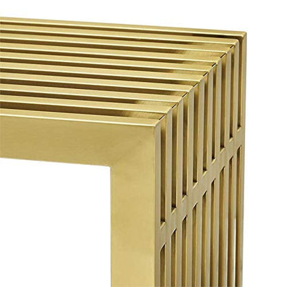 sofa tables | Ergode Gridiron Tubular Stainless Steel Console Table | Sleek Gold Design | Transcends Boundaries | Ideal for Reception Rooms & Living Areas | casafoyer.myshopify.com