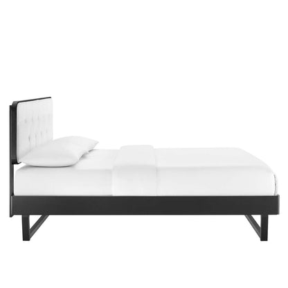 bed frames | CasaFoyer Bridgette Tufted Wood Full Platform Bed | Modern Design | Button Tufted Headboard | Wood Grain Frame | Sturdy & Durable | No Box Spring Needed | Accommodates Various Mattresses | Assembly Required | 601 lbs Weight Capacity | casafoyer.myshopify.com