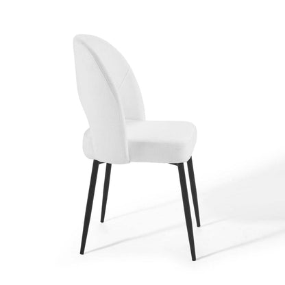 Dining Table | Rouse Upholstered Fabric Dining Side Chair | Stylish & Comfortable | Densely Padded Foam | Soft Fabric Upholstery | Durable Bentwood | Matte Black Stainless Steel Legs | Open Back Design | 331 lbs Weight Capacity | casafoyer.myshopify.com