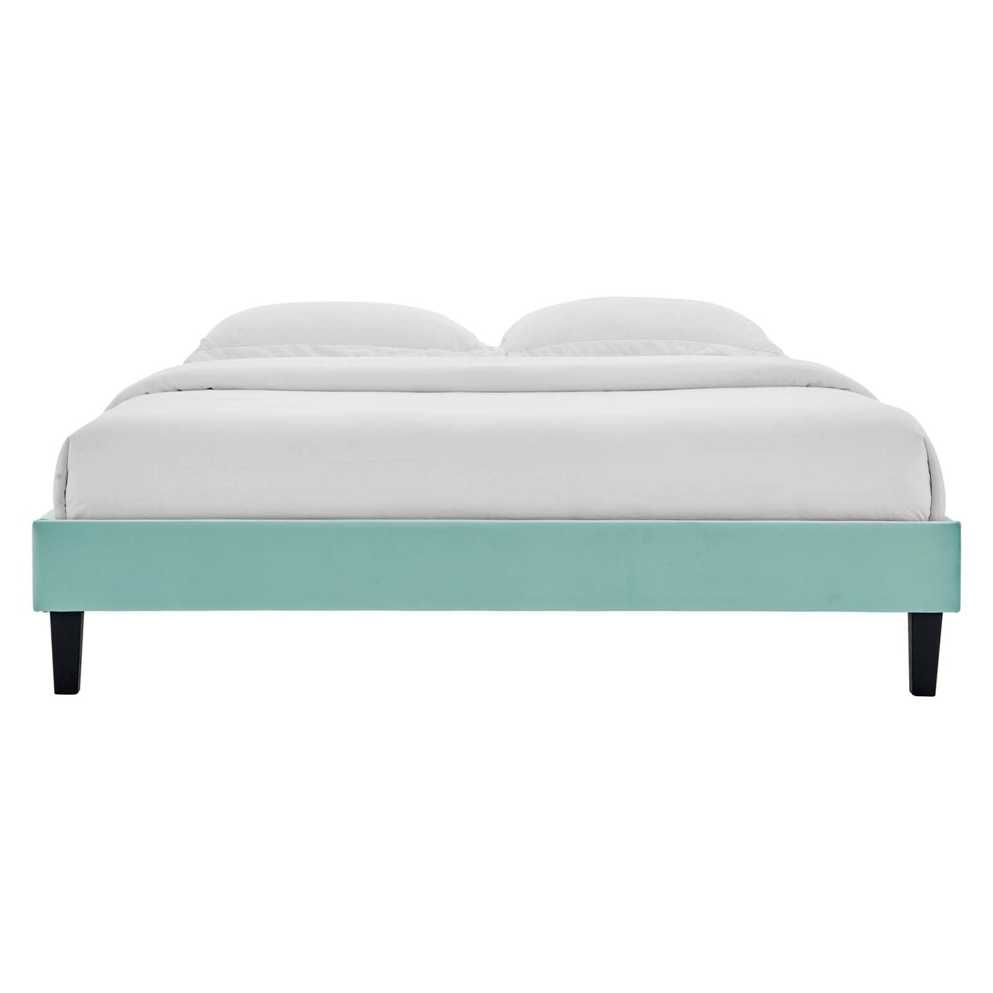 adjustable bed bases | CasaFoyer Reign Performance Velvet Queen Platform Bed Frame | Soft & Stain-Resistant Upholstery | Sturdy Side Rails | Tapered Black Wood Legs | 800 lbs Weight Capacity | Assembly Required | Mattress Not Included | casafoyer.myshopify.com