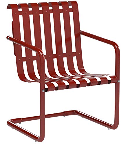 Chair | CasaFoyer Gracie Cantilevered Steel Chair | Minimalist Design | Weather Resistant | Ultimate Comfort | Red (2PC/1CARTON) | casafoyer.myshopify.com