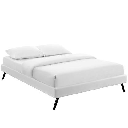 Bed | CasaFoyer Loryn Platform Bed | Solid Wood Frame | Vinyl Upholstery | Slat Support System | No Box Spring Needed | Memory Foam Compatible | Stylish Headboard Options | Ideal for Modern Bedrooms | casafoyer.myshopify.com