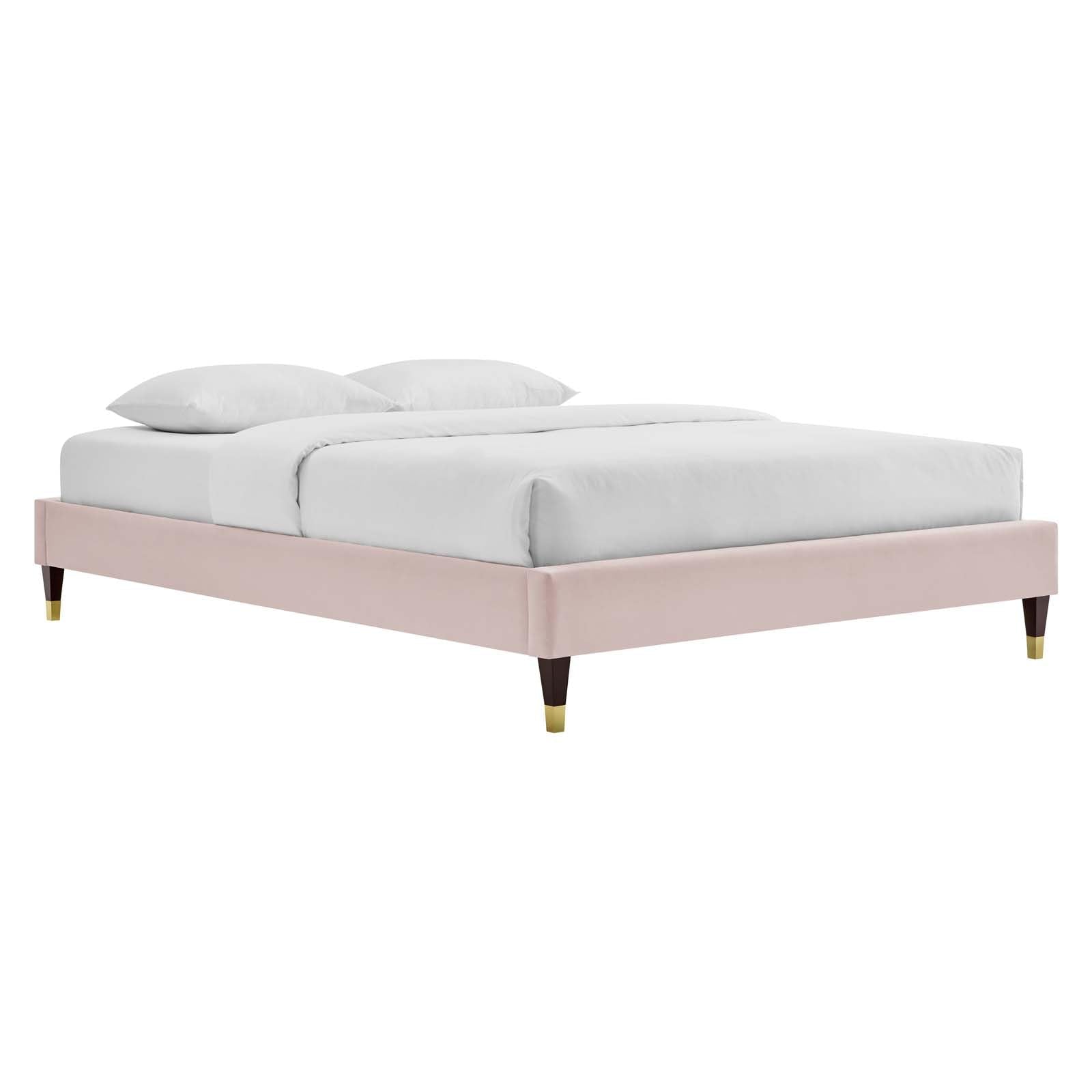 bed frames | CasaFoyer Harlow Performance Velvet King Bed Frame | Elegant Deco Style | Stain-Resistant Upholstery | Reinforced Support | 800 lbs Weight Capacity | casafoyer.myshopify.com