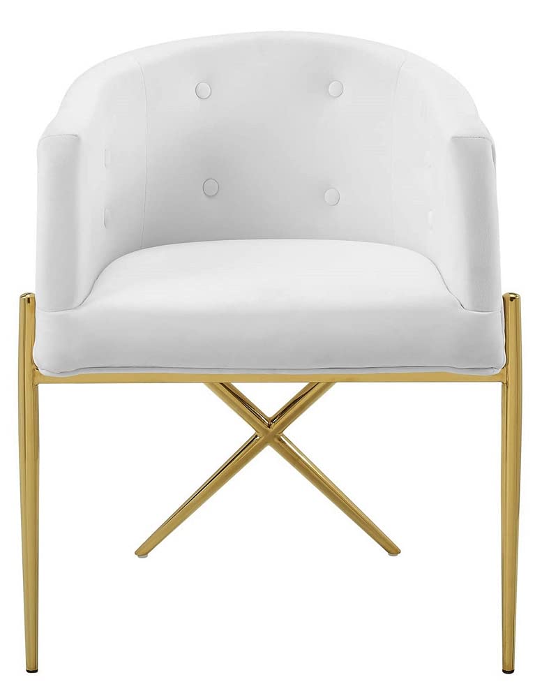 home office desk chairs | CasaFoyer Savour Tufted Performance Velvet Accent Dining Armchair | Elegant & Sophisticated | Stain-Resistant | Comfortable Seating | Chrome Gold Frame | 300 lbs Weight Capacity | casafoyer.myshopify.com