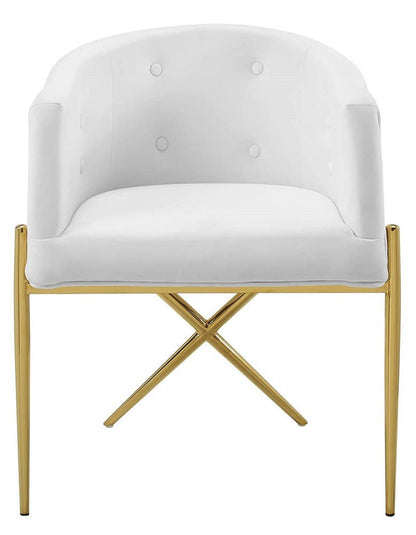 home office desk chairs | CasaFoyer Savour Tufted Performance Velvet Accent Dining Armchair | Elegant & Sophisticated | Stain-Resistant | Comfortable Seating | Chrome Gold Frame | 300 lbs Weight Capacity | casafoyer.myshopify.com