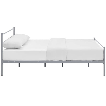 Bed | CasaFoyer Alina Platform Queen Bed | Rustic Charm meets Modern Decor | Holds 1323 lbs | No Box Spring Needed | Fits Memory Foam, Spring, Latex, Hybrid Mattresses | Gray | casafoyer.myshopify.com