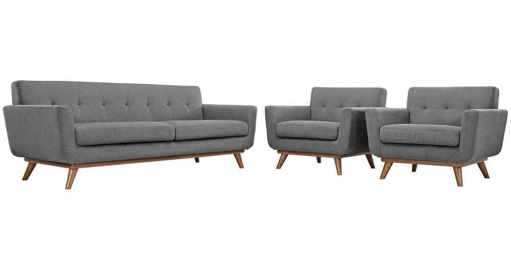 kitchen and dining room sets | CasaFoyer Engage Sofa & Armchair Set | Gently Curved Design | Tufted Buttons | Cherry Wood Legs | Ideal for Lounging & Entertaining | casafoyer.myshopify.com