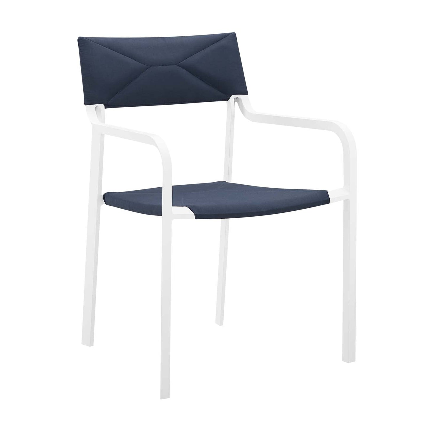 kitchen and dining room sets | CasaFoyer Raleigh 5 Piece Outdoor Dining Set | Aluminum Frame | White Glazed Glass Tabletop | Stackable Chairs | UV Resistant Fabric | casafoyer.myshopify.com