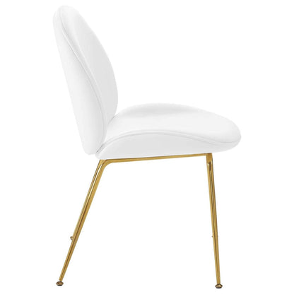 Dining Table | Scoop Gold Stainless Steel Leg Dining Chair | Vintage Glamour | Stain-Resistant Velvet Upholstery | Comfortable Foam Padding | Non-Marking Foot Caps | casafoyer.myshopify.com