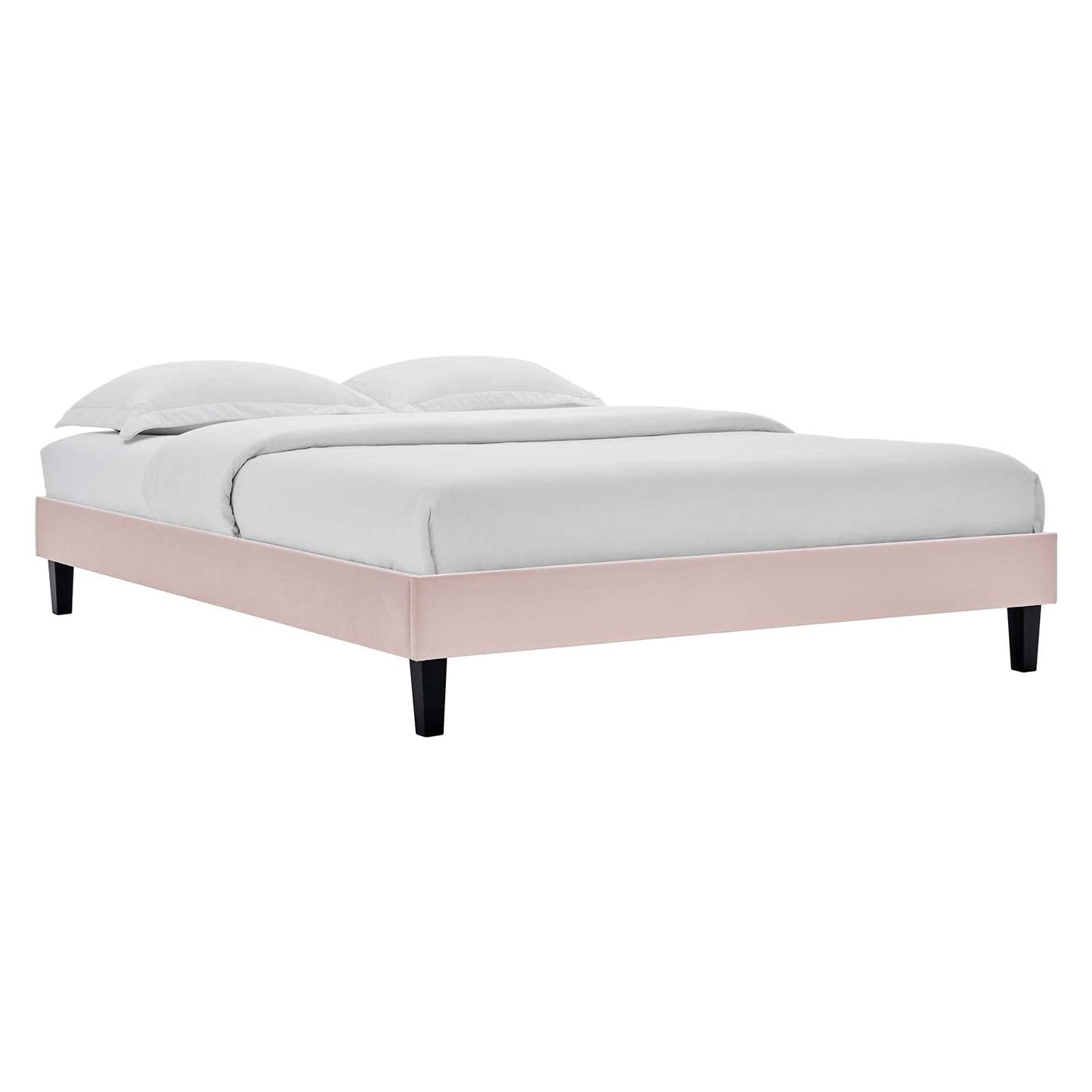 adjustable bed bases | CasaFoyer Reign Performance Velvet Queen Platform Bed Frame | Stain-Resistant | Memory Foam Compatible | Easy Assembly | Pink | casafoyer.myshopify.com
