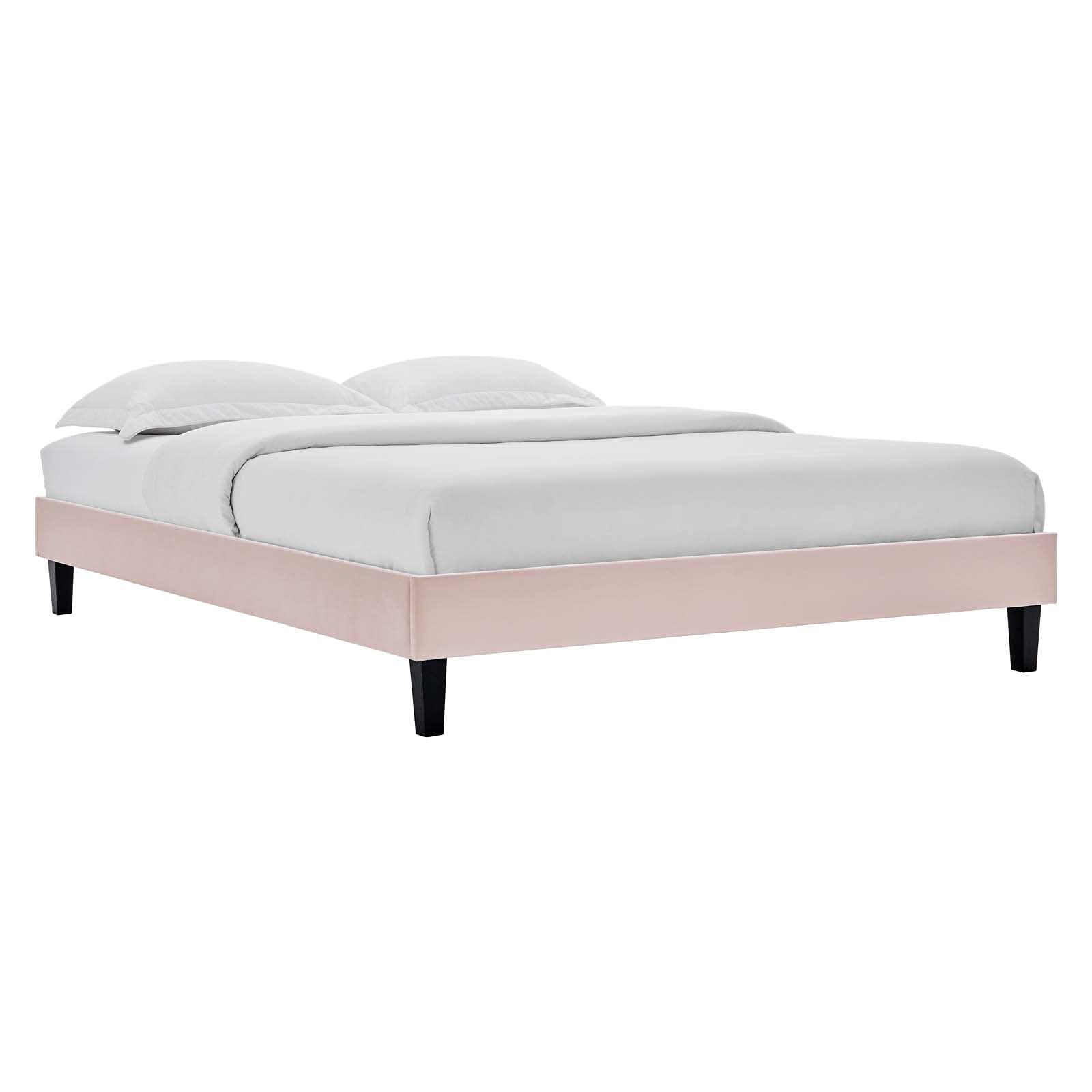 adjustable bed bases | CasaFoyer Reign Performance Velvet Queen Platform Bed Frame | Stain-Resistant | Memory Foam Compatible | Easy Assembly | Pink | casafoyer.myshopify.com