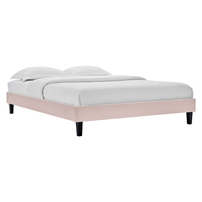 adjustable bed bases | CasaFoyer Reign Performance Velvet Queen Platform Bed Frame | Stain-Resistant | Memory Foam Compatible | Easy Assembly | Pink | casafoyer.myshopify.com