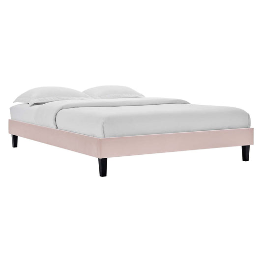 adjustable bed bases | CasaFoyer Reign Performance Velvet Queen Platform Bed Frame | Stain-Resistant | Memory Foam Compatible | Easy Assembly | Pink | casafoyer.myshopify.com