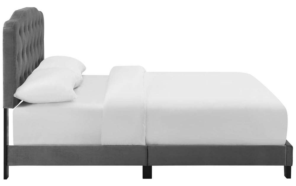 adjustable bed bases | CasaFoyer Amelia King Bed | Luxurious Velvet Upholstery | Stain-Resistant | Button-Tufted Headboard | Durable Construction | Non-Marking Wood Legs | Accommodates Various Mattresses | Elegant & Opulent | 800 lbs. Weight Capacity | Gray | casafoyer.myshopify.com