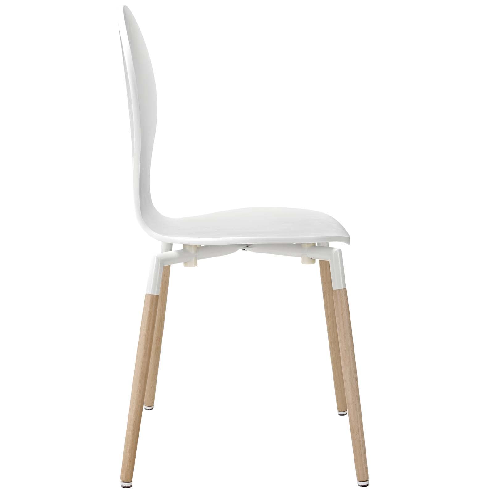 home office desk chairs | CasaFoyer Path Dining Chair | Sleek & Fluid Design | Comfortable Fiberboard Frame | Sturdy Beech Wood Legs | White | casafoyer.myshopify.com