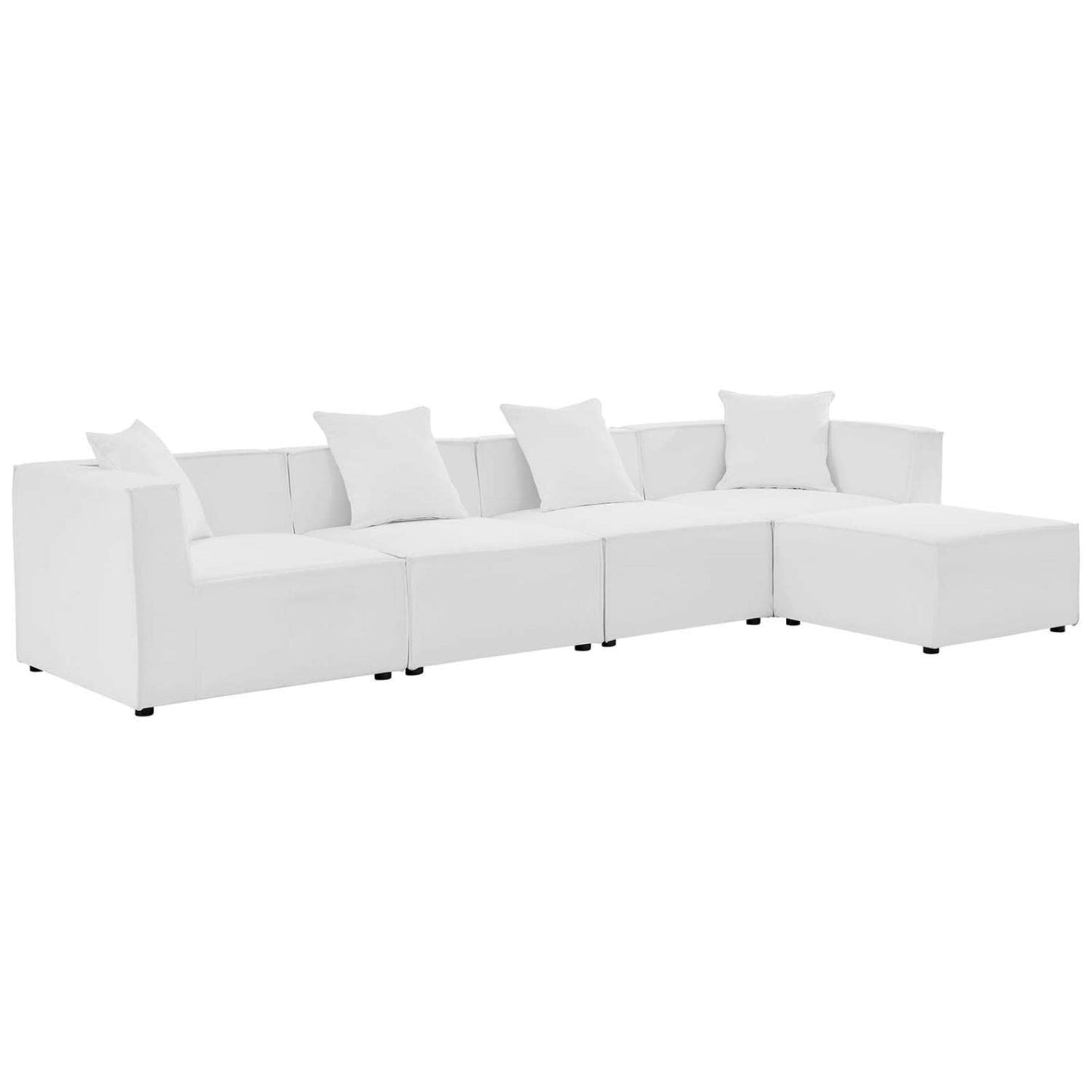 kitchen and dining room sets | CasaFoyer Outdoor Patio Saybrook Upholstered 5-Piece Sectional Sofa | Weather-Resistant | Durable | Comfortable | Contemporary Design | Perfect for Outdoor Living | White | casafoyer.myshopify.com