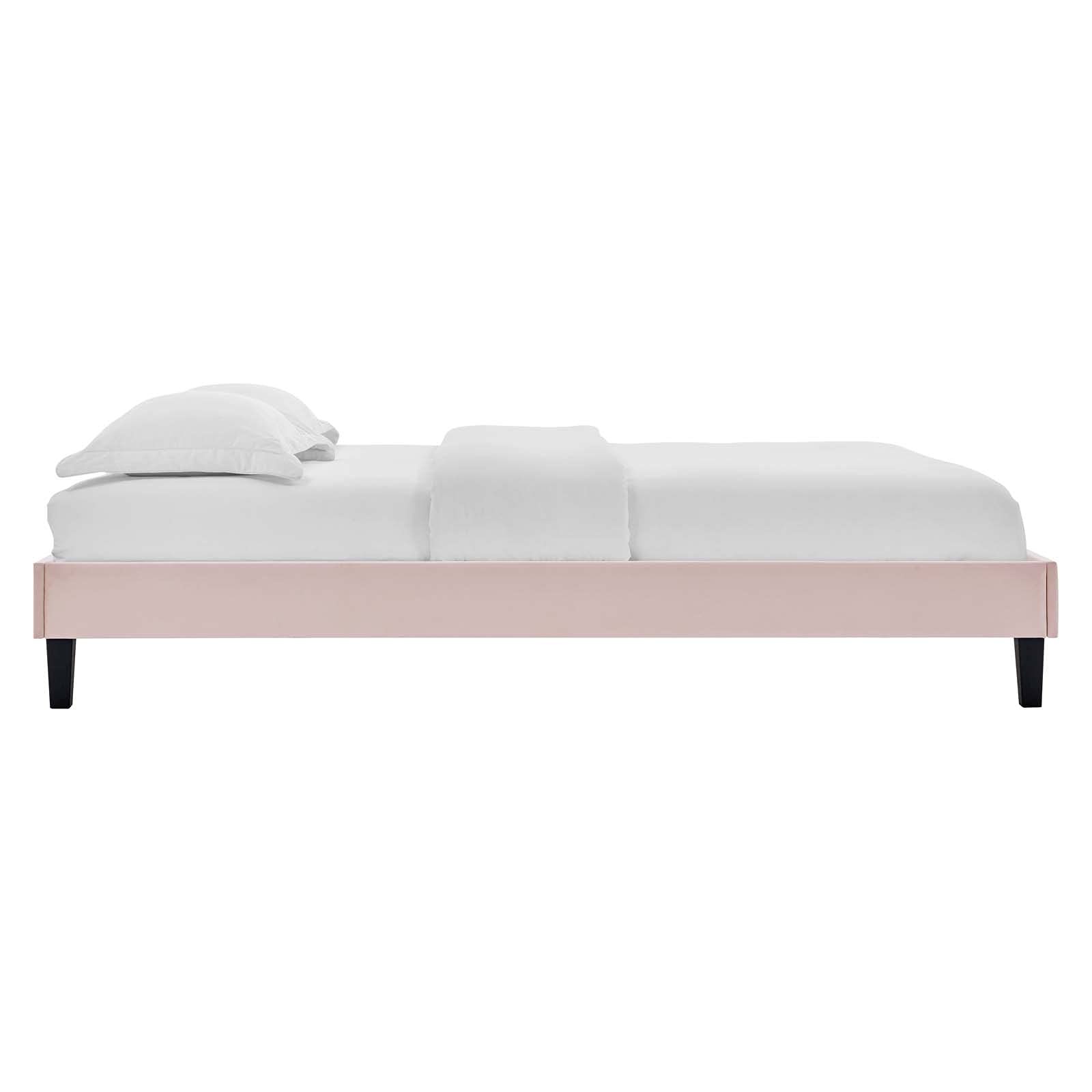 adjustable bed bases | CasaFoyer Reign Performance Velvet Queen Platform Bed Frame | Stain-Resistant | Memory Foam Compatible | Easy Assembly | Pink | casafoyer.myshopify.com