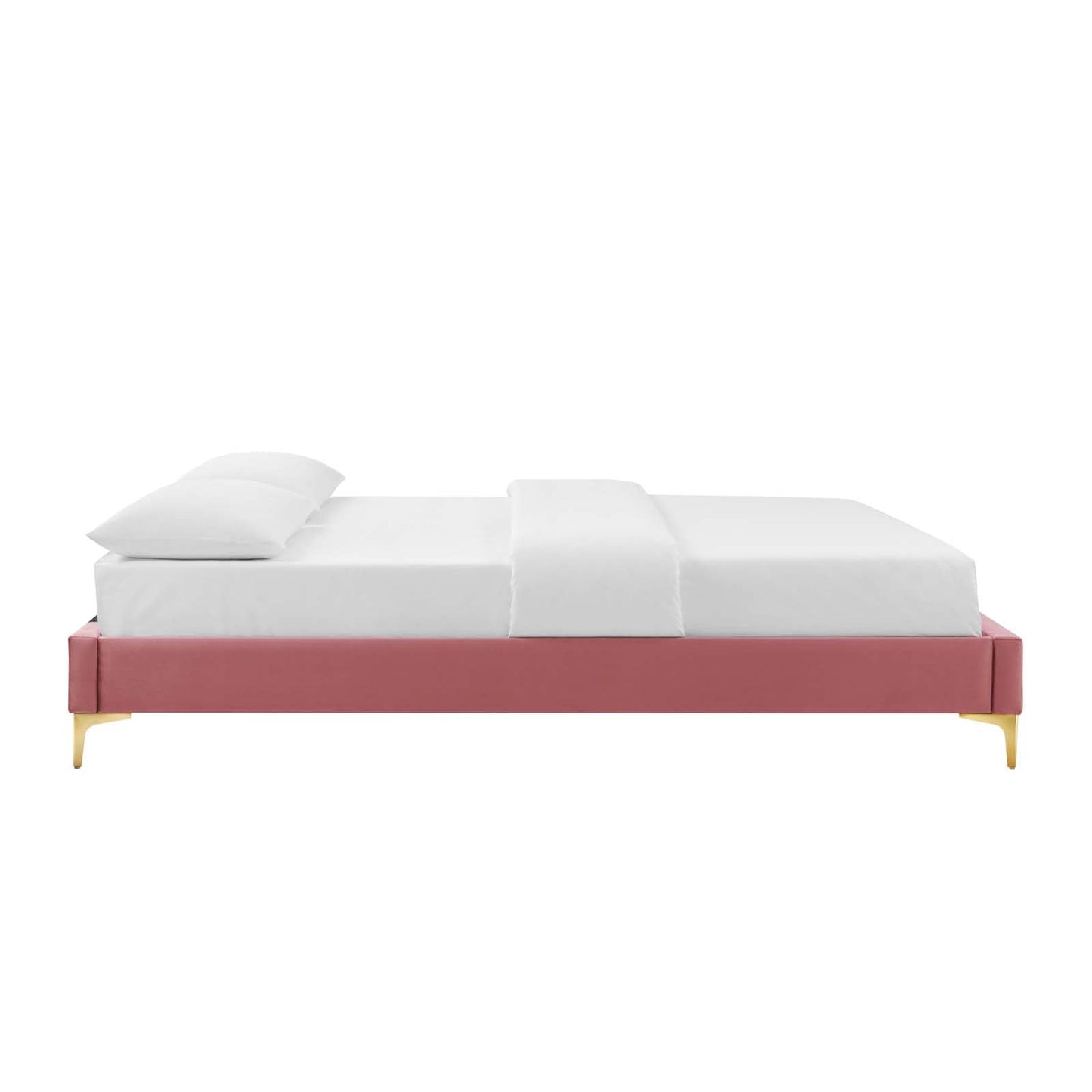 Bed | CasaFoyer Sutton Performance Velvet Twin Bed Frame | Stain-Resistant | Gold Metal Legs | Non-Marking Foot Caps | Easy Assembly | Twin Size | 800 lbs Weight Capacity | casafoyer.myshopify.com