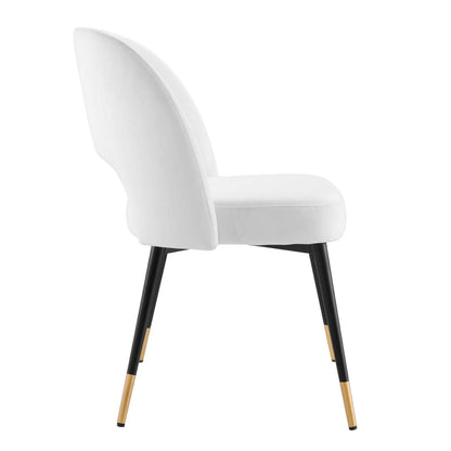 home office desk chairs | CasaFoyer Rouse Dining Side Chair | Modern Design | Comfortable Foam Padding | Stain-Resistant Velvet Upholstery | Bentwood Construction | Matte Black Stainless Steel Legs | casafoyer.myshopify.com