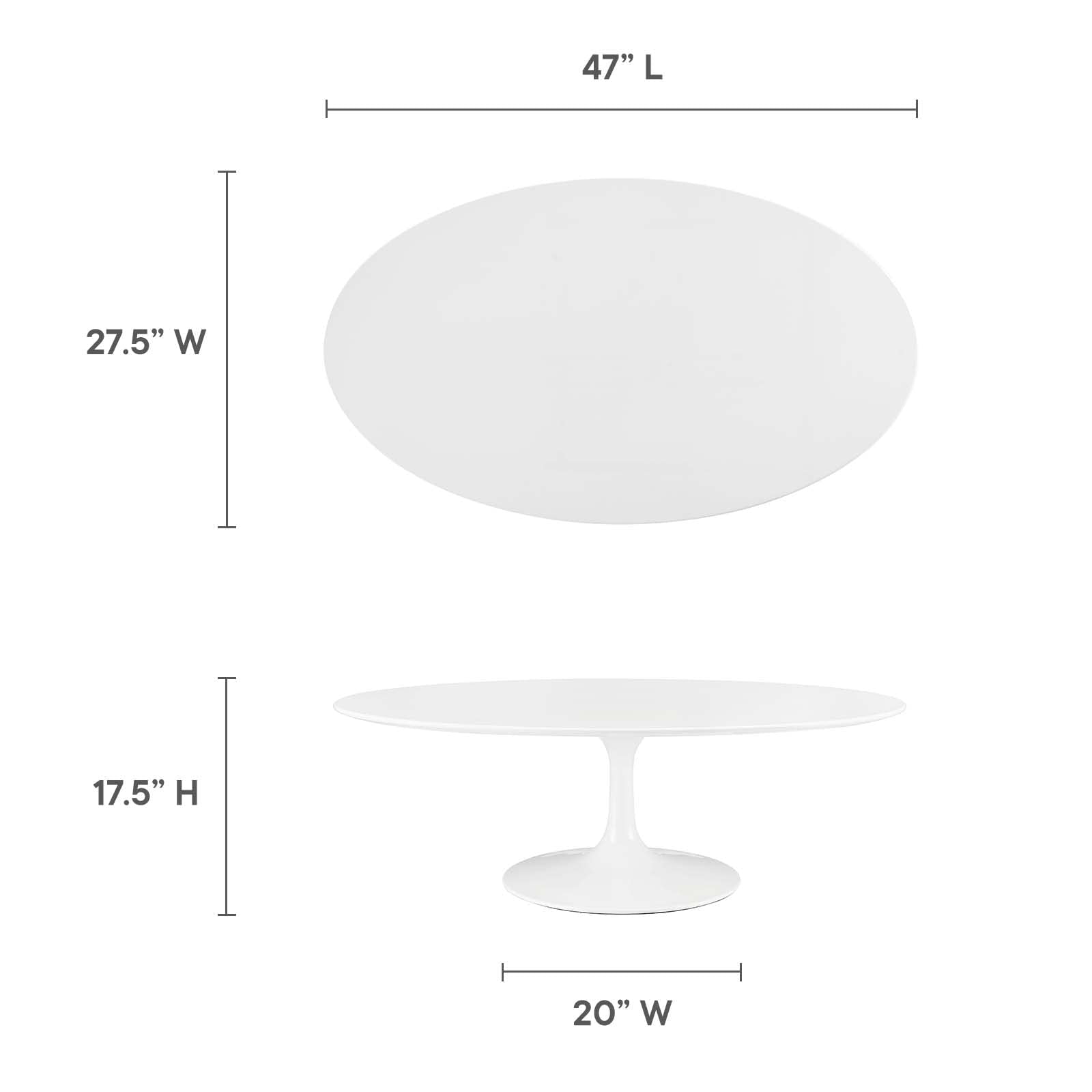 TABLE | Lippa 48 Oval-Shaped Coffee Table | Timeless Modern Design | White Wood Top | Tapered Metal Base | Elegant Centerpiece | casafoyer.myshopify.com