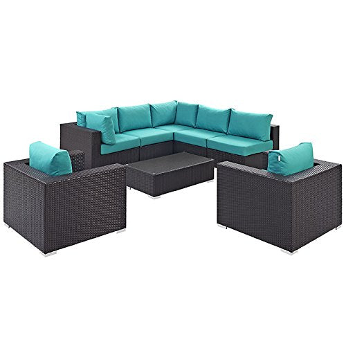 kitchen and dining room sets | CasaFoyer Convene Outdoor Sectional Set | Durable Rattan & Aluminum Frame | Weather-Resistant Cushions | Patio Sofa Set with Coffee Table & Armless, Armchair, Corner Sections | casafoyer.myshopify.com