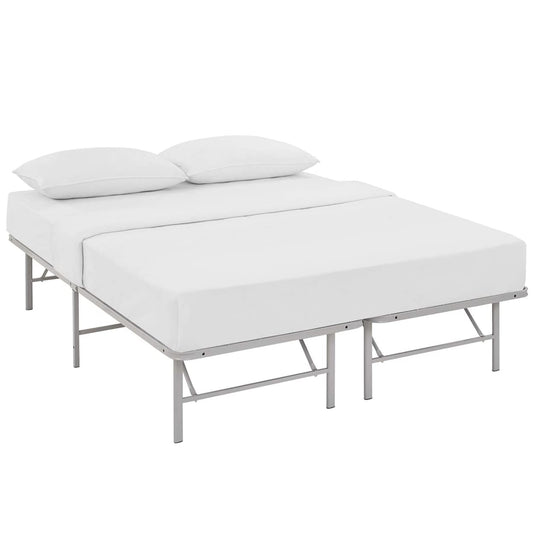 Bed | CasaFoyer Horizon Metal Bed Frame | Stainless Steel | 14-inch Clearance | 1300 lbs Capacity | Foldable | No Box Spring | Non-Marking Foot Caps | Memory Foam & Hybrid Mattress Compatible | Easy Assembly | Queen Size | casafoyer.myshopify.com