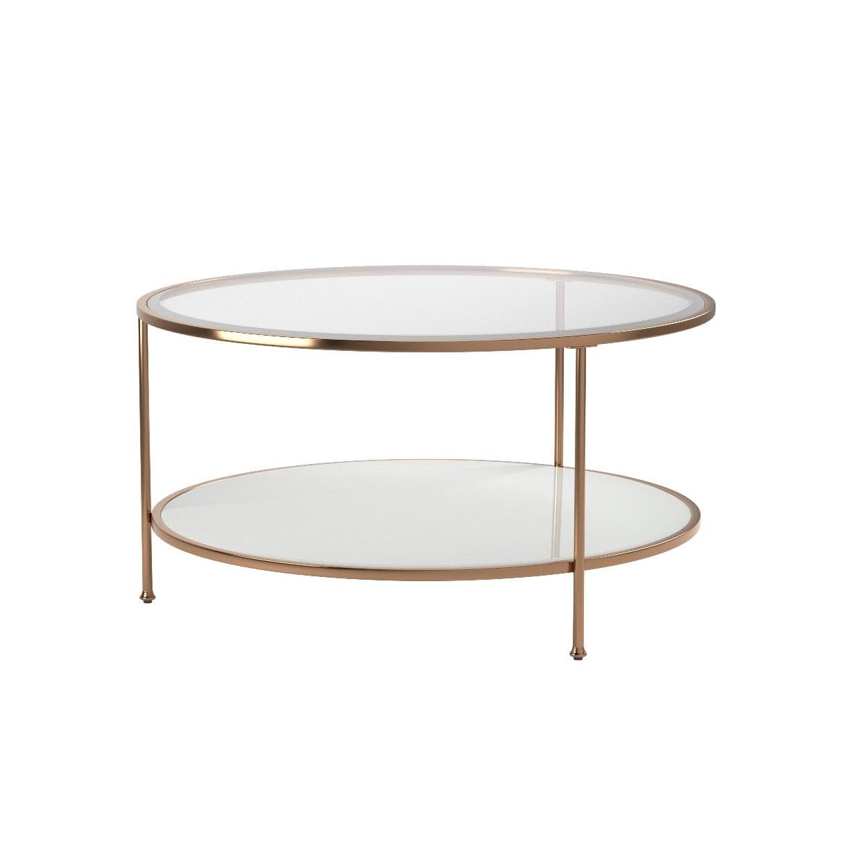 Overbed Desk | Sophisticated Gold & Glass Cocktail Table | Modern Design | Metallic Frame | Beveled Glass Top & Shelf | Tripod Shape | 1920s Inspired Glamour | Ideal for Living Room, Den, or Home Office | casafoyer.myshopify.com