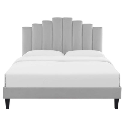 adjustable bed bases | CasaFoyer Elise Performance Velvet Twin Platform Bed | Art Deco Style | Channel Tufted Headboard | Stain-Resistant Velvet Upholstery | Dense Foam Padding | Sturdy Wood Frame | Easy Assembly | Light Gray | casafoyer.myshopify.com