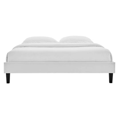 adjustable bed bases | CasaFoyer Reign Performance Velvet Queen Platform Bed Frame | Elegant Stain-Resistant Upholstery | Sturdy, No Box Spring Needed | Light Gray | casafoyer.myshopify.com