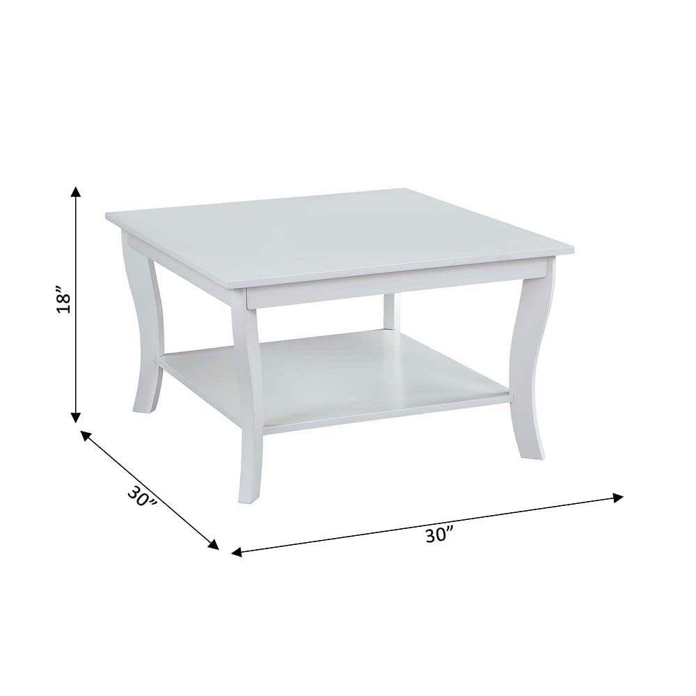 TABLE | Ergode American Heritage Square Coffee Table with Shelf | Elegant & Durable | Transitional Furniture for Living Room, Office, or Family Room | Showcase Collectibles & Essentials | Part of Ergode American Heritage Collection | casafoyer.myshopify.com