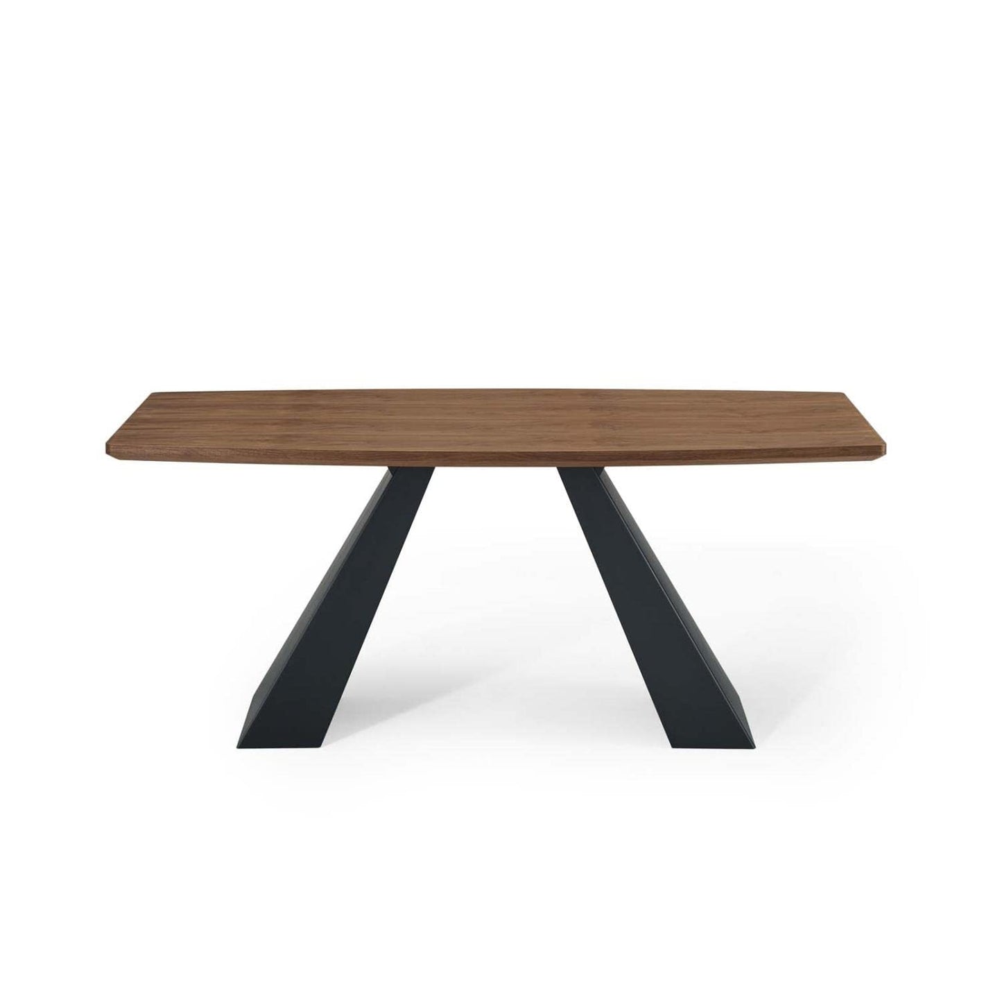 patio dining tables | CasaFoyer Elevate 71 Dining Room Table | Walnut Veneer Top | Matte Black Iron Base | Non-Marking Foot Caps | Sophisticated & Elegant Design | casafoyer.myshopify.com