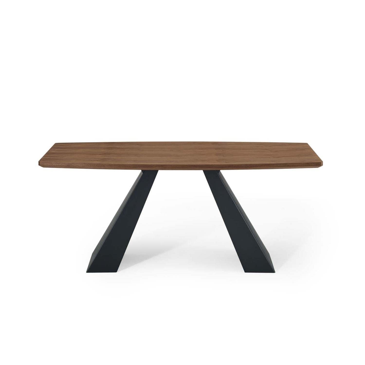 patio dining tables | CasaFoyer Elevate 71 Dining Room Table | Walnut Veneer Top | Matte Black Iron Base | Non-Marking Foot Caps | Sophisticated & Elegant Design | casafoyer.myshopify.com