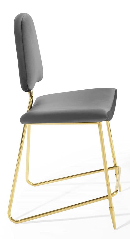 barstools | CasaFoyer Ponder Upholstered Performance Velvet Dining Room Counter Stool | Comfortable | Durable | Elegant | Gray | Supports up to 330 lbs | casafoyer.myshopify.com