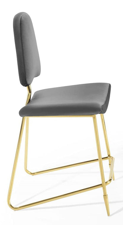 barstools | CasaFoyer Ponder Upholstered Performance Velvet Dining Room Counter Stool | Comfortable | Durable | Elegant | Gray | Supports up to 330 lbs | casafoyer.myshopify.com