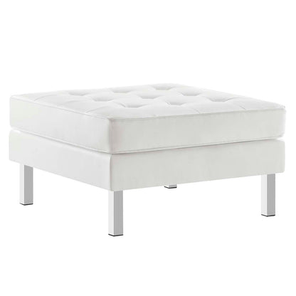 home office desk chairs | CasaFoyer Loft Tufted Button Faux Leather Ottoman | Luxurious Upholstery | Sleek Design | Stainless Steel Frame | Non-Marking Foot Caps | Supports up to 300 lbs | casafoyer.myshopify.com